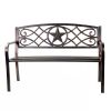 Powder Coated Steel 4-ft. Outdoor Patio Garden Bench in Bronze Metal Finish