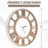 20-inch Classic Farmhouse Natural Wood Roman Numerals Wall Clock