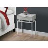 24in Modern End Table 1 Drawer Nightstand Grey with Chrome Metal Legs