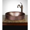 Oval Hammered Copper Bathroom Sink Drop-in or Vessel