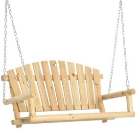 Natural Wooden 2-Seater Hanging Outdoor Porch Swing