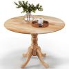 40-inch Round Solid Wood Farmhouse Kitchen Dining Table in Natural Wooden Finish