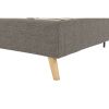 Full size Grey Linen Upholstered Platform Bed with Wingback Headboard