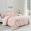 King Size Pink 3 Piece Microfiber Reversible Comforter Set