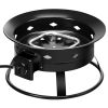 Portable Outdoor Black Metal Propane Fire Pit with Cover and Carry Kit