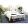 Queen size Metal Platform Bed with Headboard and Footboard in Black Silver Finish