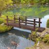 7 ft. Outdoor Wooden Garden Bridge with Hand Rails in Carbonized Wood Finish