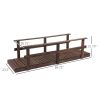 7 ft. Outdoor Wooden Garden Bridge with Hand Rails in Carbonized Wood Finish