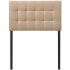 Twin size Modern Beige Tan Taupe Fabric Tufted Upholstered Headboard