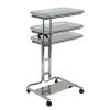 Mobile Laptop Computer Desk Cart with Black Glass Top