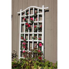 75-inch Outdoor White Vinyl Garden Plant Trellis with Ground Anchors