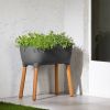 Pewter Scandinavian Elevated Raised Smart Drainage Planter Bed