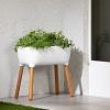 White Scandinavian Elevated Raised Smart Drainage Planter Bed