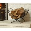 Black Metal Indoor Outdoor Farmhouse Firewood Holder Log Rack