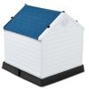 Small Outdoor Heavy Duty Blue and White Plastic Dog House