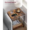 Set of 2 -  Nightstand End Tables Charging Station with 2 USB ports