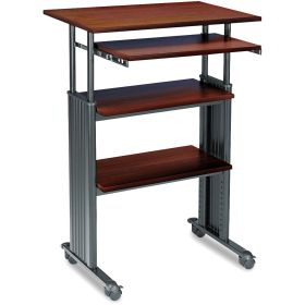 Adjustable Height Stand Up Computer Desk Workstation in Cherry