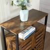 Farmhouse Multifunctional Side Cabinet Accent Table Cupboard with Shelf