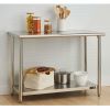 Stainless Steel Top Food Safe Prep Table Utility Work Bench with Bottom Shelf