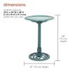 Outdoor Garden Bird Bath Bowl with Stand in Green Bronze Finish