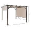 Modern 10 x 10 Ft Heavy Duty Metal Frame Pergola Gazebo with Beige Canopy