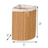 Corner PE Wicker Rattan Laundry Hamper Dirty Clothes Basket with Liner