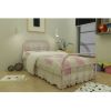 Twin Pink Metal Platform Bed with Headboard and Footboard