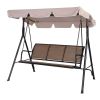 Outdoor 3-Person Canopy Swing for Porch Patio or Deck