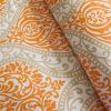 Twin size 4-Piece Orange White Damask Print Comforter Set