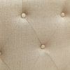 Twin Size Ivory Beige Fabric Upholstered Button Tufted Headboard