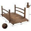 Outdoor 4-ft Wooden Garden Bridge in Rustic Brown Wood Finish