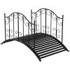 Sturdy Outdoor Rust-Proof 4-Foot Black Metal Arch Garden Bridge