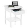 White Wood Contemporary 1-Drawer Bedside Table Nightstand