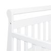 White Wooden Modern Toddler Sleigh Bed with Slatted Guard Rails