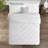 King Size All Season Pleated Hypoallergenic Microfiber Reversible 3 Piece Comforter Set in White