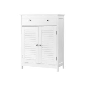 FarmHome White 2 Door Floor Bathroom Storage Cabinet