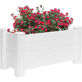 15.75 x 35.5 x 18 inch High White Vinyl Raised Garden Bed Planter Box