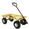 Heavy Duty Yellow Wheelbarrow Steel Log Garden Cart