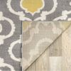 3'3" x 5' Grey Yellow Trellis Geometric Polypropylene Area Rug