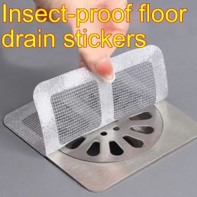 Disposable Self-adhesive Tian Zi Floor Drain Sheet Anti-blocking Insect-proof Anti-hair (Option: Gray-1PCS)